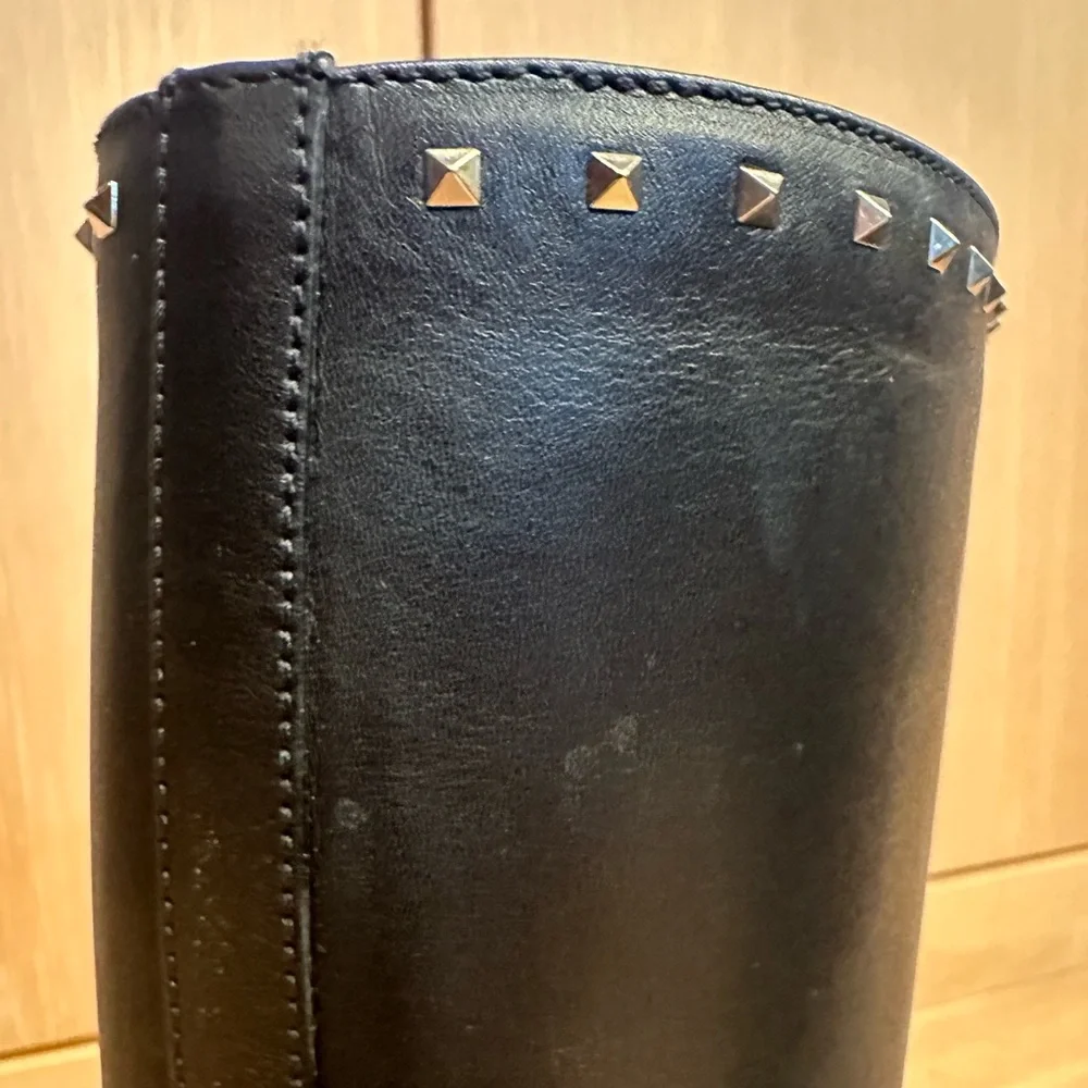 Valentino studded black leather boots - Picture 8 of 16